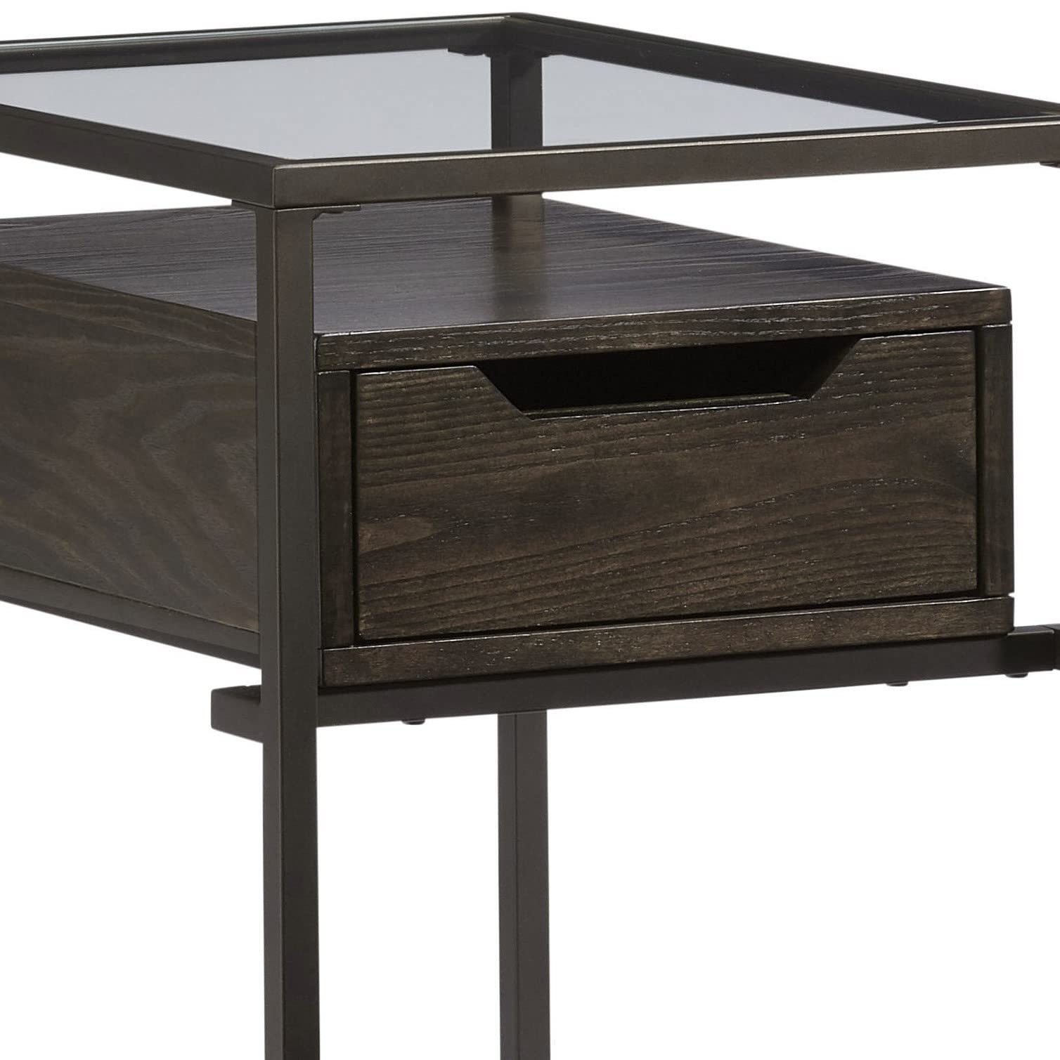 Progressive Furniture Presidio Chairside Table, Contemporary Umber